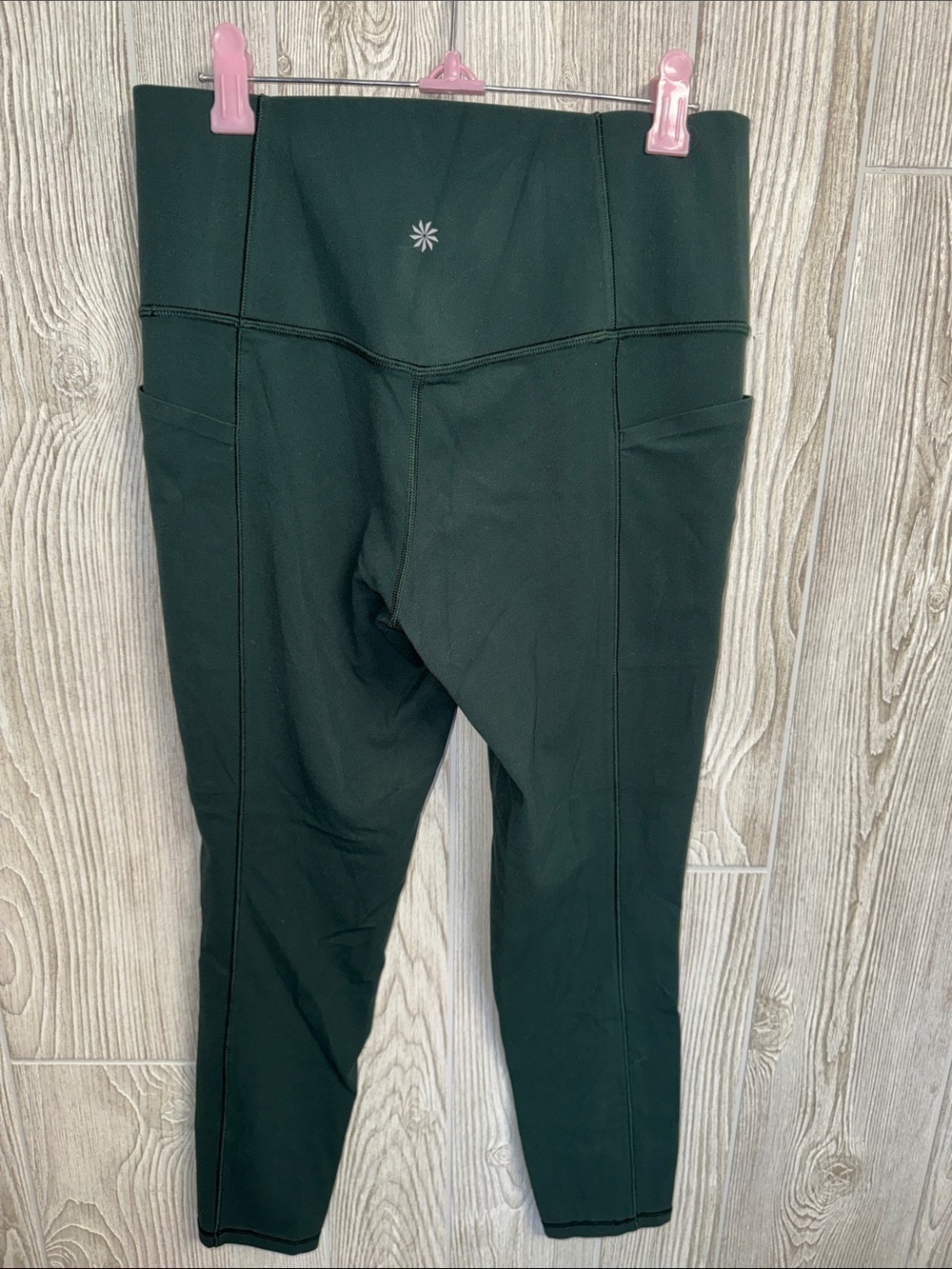 Athleta Dark Green Leggings with Camouflage Side Panels - Picture 7 of 7